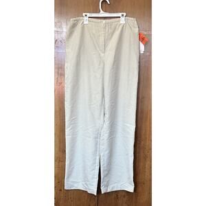 VTG Liz Claiborne 8 Ecru Wide leg Pants Mid Waisted NWT Y2K Minimalist Classic